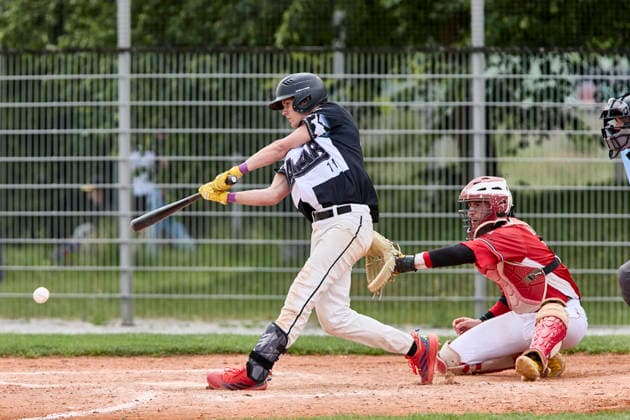 German Baseball League DBL , Munich Haar Disciples vs Stuttgart Reds, Haar Disciples, Stuttgart Reds, 2026 06 07 in Munich Haar Ballpark Eglfing KRAMER Quentin Munich Haar Disciples Second Baseman Nr11 HAA11 , WITT Yannick Stuttgart Reds Catcher, Shortstop Nr6 STG6 sportworld München Haar Ballpark Eglfing Bayern Germany