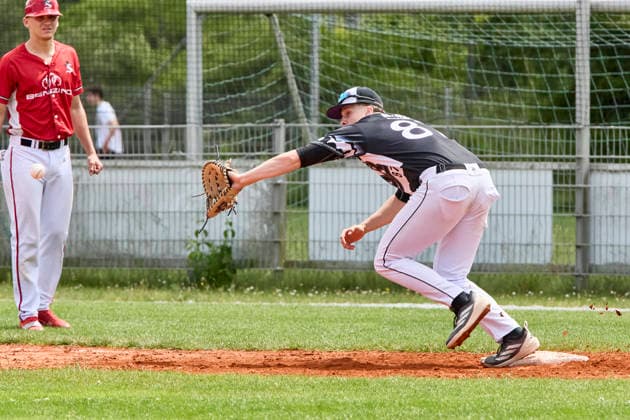 German Baseball League DBL , Munich Haar Disciples vs Stuttgart Reds, Haar Disciples, Stuttgart Reds, 2026 06 07 in Munich Haar Ballpark Eglfing BROSKE Moritz Munich Haar Disciples First Baseman, Third Baseman Nr87 HAA87 sportworld Munich Haar Ballpark Eglfing Bayern Germany