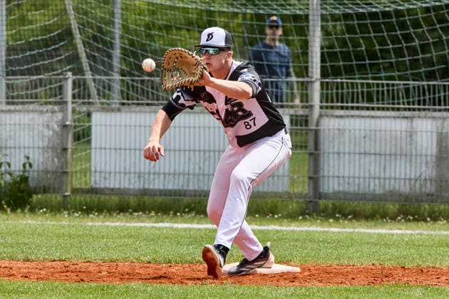 German Baseball League DBL , Munich Haar Disciples vs Stuttgart Reds, Haar Disciples, Stuttgart Reds, 2026 06 07 in Munich Haar Ballpark Eglfing BROSKE Moritz Munich Haar Disciples First Baseman, Third Baseman Nr87 HAA87 sportworld Munich Haar Ballpark Eglfing Bayern Germany