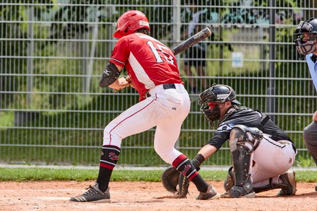 German Baseball League DBL , Munich Haar Disciples vs Stuttgart Reds, Haar Disciples, Stuttgart Reds, 2026 06 07 in Munich Haar Ballpark Eglfing van BERGEN Moritz Stuttgart Reds First Baseman, Left Fielder, Pitcher Nr15 STG15 , FIERLBECK Owen Munich Haar Disciples Catcher Nr16 HAA16 sportworld Munich Haar Ballpark Eglfing Bayern Germany