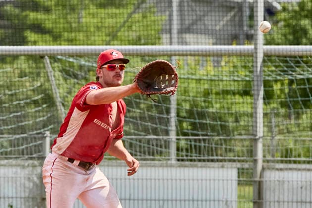 German Baseball League DBL , Munich Haar Disciples vs Stuttgart Reds, Haar Disciples, Stuttgart Reds, 2026 06 07 in Munich Haar Ballpark Eglfing van BERGEN Moritz Stuttgart Reds First Baseman, Left Fielder, Pitcher Nr15 STG15 sportworld München Haar Ballpark Eglfing Bayern Germany