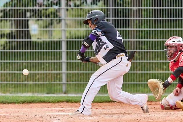 German Baseball League DBL , Munich Haar Disciples vs Stuttgart Reds, Haar Disciples, Stuttgart Reds, 2026 06 07 in Munich Haar Ballpark Eglfing BRICENO Francisco Severo Riestra Munich Haar Disciples Shortstop, Second Baseman Nr44 HAA44 , WITT Yannick Stuttgart Reds Catcher, Shortstop Nr6 STG6 sportworld Munich Haar Ballpark Eglfing Bayern Germany