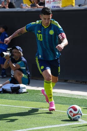 James Rodriguez of Colombia kicks the ball during a friendly match between Colombia and Jordan at Snapdragon Stadium in San Diego, United States, 07 June 2026. Friendly Match - Colombia vs. Jordan !ACHTUNG: NUR REDAKTIONELLE NUTZUNG!  Copyright: xOmarxAlonsox AME9590 0858585340st