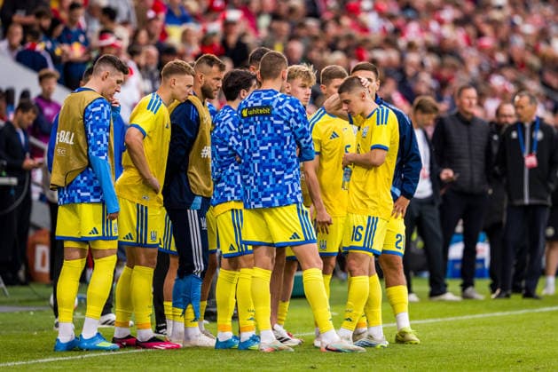 Denmark v Ukraine, football friendly, Odense, Denmark Odense, Denmark. 07th, June 2026. The players of Ukraine seen in shock and despair after the collapse of Christian Eriksen of Denmark at the football friendly between Denmark and Ukraine at Odense Stadion in Odense. Denmark, Odense, Nature Energy Park  Copyright: xGonzalesxPhoto KentxRasmussenx