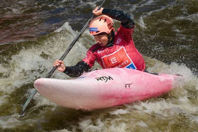 Whitewater canoeing, canoe slalom World Cup in Prague, kayak cross