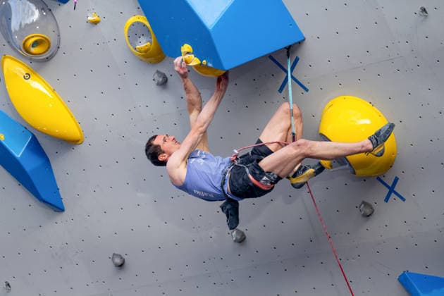 Czech climber Adam Ondra competes in the finals men and women at the World Climbing Series Prague 2026, in Prague, Czech Republic, on June 7, 2026. (CTKxPhoto OndrejxDeml) CTKPhotoP2026060705676  CTKPhotoP2026060705676