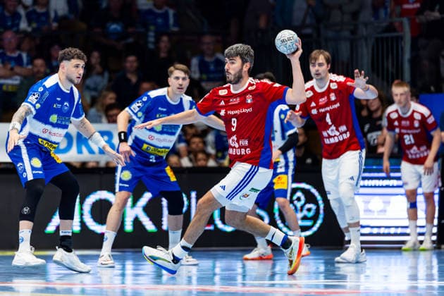 07 06 2026, GER, Handball, Men, Season 25 26, Daikin 1 Bl, 34 Matchday, ThSV Eisenach HSV Hamburg Handball Sport Verein Hamburg Jacob Arenth Lassen Handball Sport Verein Hamburg 99817 Eisenach Werner Assmann Halle Am Sportp Thueringen Germany