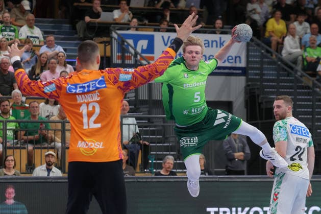 07 06 2026, xtgx, Handball, Daikin HBL, HSG Wetzlar SC Magdeburg v l Rasmus Meyer Ejlersen Wetzlar, 5 throws goal, Torschuetze, erzielt Tor, Treffer, scores the goal Wetzlar