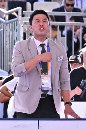 IPA85474808 - Nam Yun-bae coach of Eunsu Seo (KOR) during the men s -58kg final of the World Taekwondo Grand Prix at the Foro Italico, June 7, 2026, Rome, Italy.  Copyright: xDomenicoxCippitelli IPAxSportx xx 85474808