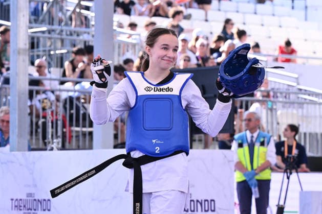 IPA85474818 - Alisa Angelova (RUS) competes in the women s -49kg final against Jana Khattab (EGY) of the World Taekwondo Grand Prix at the Foro Italico, June 7, 2026, Rome, Italy.  Copyright: xDomenicoxCippitelli IPAxSportx xx 85474818