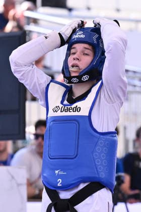 IPA85474810 - Alisa Angelova (RUS) celebrate the victory in the women s -49kg final against Jana Khattab (EGY) of the World Taekwondo Grand Prix at the Foro Italico, June 7, 2026, Rome, Italy.  Copyright: xDomenicoxCippitelli IPAxSportx xx 85474810
