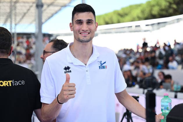IPA85474827 - Simone Alessio (ITA) awaits the final of Vito dell Aquila (ITA) vs. Eunsu Seo (KOR) men s -58kg final of the World Taekwondo Grand Prix at the Foro Italico, June 7, 2026, Rome, Italy.  Copyright: xDomenicoxCippitelli IPAxSportx xx 85474827