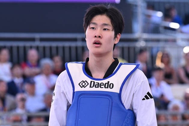 IPA85474837 - Eunsu Seo (KOR) competes in the men s -58kg final against Vito Dell Aquila (ITA) of the World Taekwondo Grand Prix at the Foro Italico, June 7, 2026, Rome, Italy.  Copyright: xDomenicoxCippitelli IPAxSportx xx 85474837
