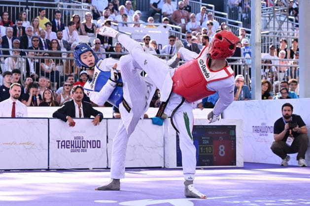 CONTACT - Taekwondo - World Taekwondo Rome Grand Prix 2026 Photo by IPA ABACAPRESS.COM85474879 - Eunsu Seo (KOR) and Vito Dell Aquila (ITA) competes in the men s -58kg final of the World Taekwondo Grand Prix at the Foro Italico, June 7, 2026, Rome, Italy. Roma Italy  Copyright: xIPAxSport ABACAx