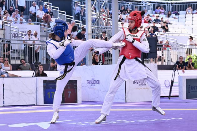 CONTACT - Taekwondo - World Taekwondo Rome Grand Prix 2026 Photo by IPA ABACAPRESS.COM85474836 - Alisa Angelova (RUS) and Jana Khattab (EGY) compete in the women s -49kg final of the World Taekwondo Grand Prix at the Foro Italico, June 7, 2026, Rome, Italy. Roma Italy  Copyright: xIPAxSport ABACAx