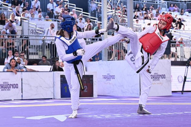 CONTACT - Taekwondo - World Taekwondo Rome Grand Prix 2026 Photo by IPA ABACAPRESS.COM85474824 - Alisa Angelova (RUS) and Jana Khattab (EGY) compete in the women s -49kg final of the World Taekwondo Grand Prix at the Foro Italico, June 7, 2026, Rome, Italy. Roma Italy  Copyright: xIPAxSport ABACAx