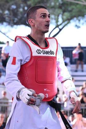 CONTACT - Taekwondo - World Taekwondo Rome Grand Prix 2026 Photo by IPA ABACAPRESS.COM85474844 - Vito Dell Aquila (ITA) celebrate the victory of the men s -58kg final against Eunsu Seo (KOR) of the World Taekwondo Grand Prix at the Foro Italico, June 7, 2026, Rome, Italy. Roma Italy  Copyright: xIPAxSport ABACAx
