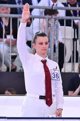 CONTACT - Taekwondo - World Taekwondo Rome Grand Prix 2026 Photo by IPA ABACAPRESS.COM85474813 - Referee during the women s -49kg final between Jana Khattab (EGY) and Alisa Angelova (RUS) of the World Taekwondo Grand Prix at the Foro Italico, June 7, 2026, Rome, Italy. Roma Italy  Copyright: xIPAxSport ABACAx