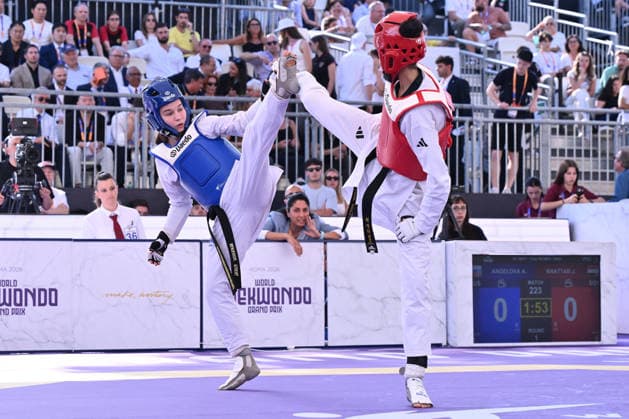 CONTACT - Taekwondo - World Taekwondo Rome Grand Prix 2026 Photo by IPA ABACAPRESS.COM85474832 - Alisa Angelova (RUS) and Jana Khattab (EGY) compete in the women s -49kg final of the World Taekwondo Grand Prix at the Foro Italico, June 7, 2026, Rome, Italy. Roma Italy  Copyright: xIPAxSport ABACAx