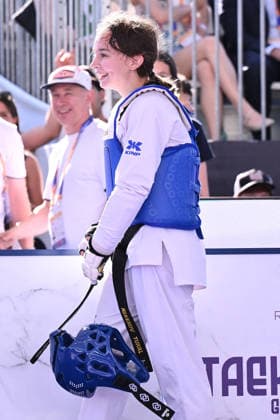 CONTACT - Taekwondo - World Taekwondo Rome Grand Prix 2026 Photo by IPA ABACAPRESS.COM85474881 - Alisa Angelova (RUS) celebrate the victory in the women s -49kg final against Jana Khattab (EGY) of the World Taekwondo Grand Prix at the Foro Italico, June 7, 2026, Rome, Italy. Roma Italy  Copyright: xIPAxSport ABACAx