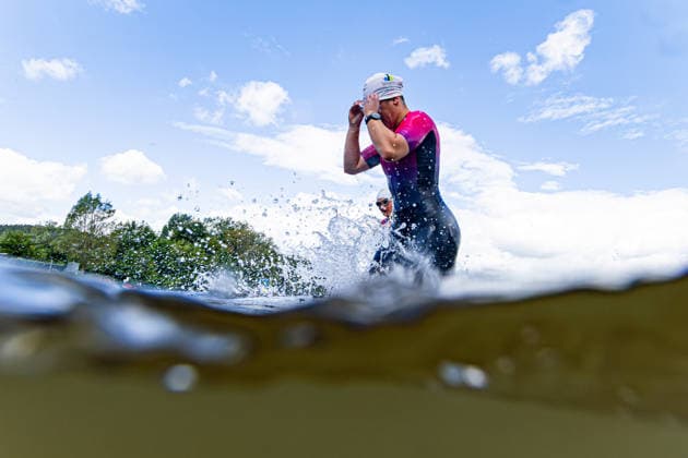 07 06 2026, GER, Crosstriathlon, Maenner Frauen, Saison 26, 38 Teag Werratal Crosstriathlon org Triathlonverein Werratal e V Emilia Fuss Rhöner WSV e V Dermbach 500m swim in open water, 11,9km MTB course and 4,0km run course took the participants in the categories Jedermann Cross Einzel Staffel as well as the Sprint Cross Einzel incl Thüringer Meisterschaft in angriff 98597 Breitungen Strandbad Kiessee Thueringen Germany