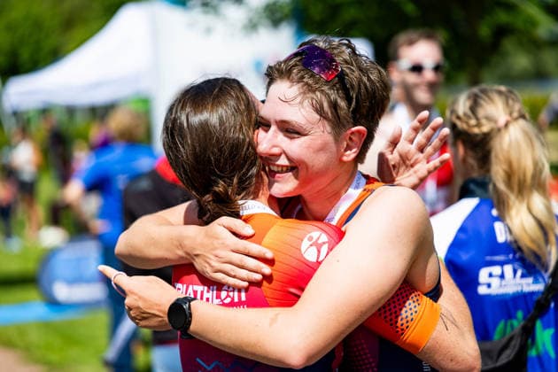 07 06 2026, GER, Crosstriathlon, Maenner Frauen, Saison 26, 38 Teag Werratal Crosstriathlon org Triathlonverein Werratal e V Maja Giessmann LTV Erfurt Triathlon Team Thüringen , Andrea Giessmann LTV Erfurt Triathlon Team Thüringen 500m swim in open water, 11.9km MTB course and 4.0km running course were tackled by the participants in the categories Everyman Cross Individual Relay and the Sprint Cross Individual incl. Thuringian Championship 98597 Breitungen Strandbad Kiessee Thueringen Germany