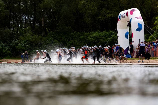 07 06 2026, GER, Crosstriathlon, Maenner Frauen, Saison 26, 38 Teag Werratal Crosstriathlon org Triathlonverein Werratal e V 500m swim in open water, 11,9km MTB course and 4,0km run course took the participants in the categories Jedermann Cross Einzel Staffel as well as the Sprint Cross Einzel incl Thüringer Meisterschaft in angriff 98597 Breitungen Strandbad Kiessee Thueringen Germany
