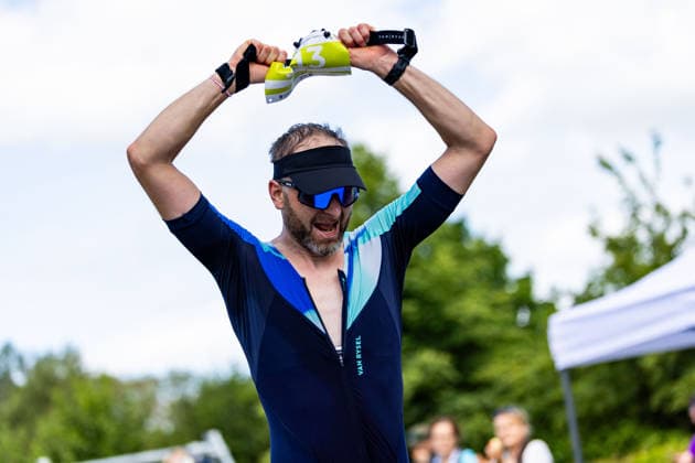 07 06 2026, GER, Crosstriathlon, Maenner Frauen, Saison 26, 38 Teag Werratal Crosstriathlon org Triathlonverein Werratal e V Marco Schötz SVW Eisenach Triathlon 500m swim in open water, 11.9km MTB course and 4.0km run course took the participants in the categories Jedermann Cross Einzel Staffel as well as the Sprint Cross Einzel incl Thüringer Meisterschaft in angriff 98597 Breitungen Strandbad Kiessee Thueringen Germany