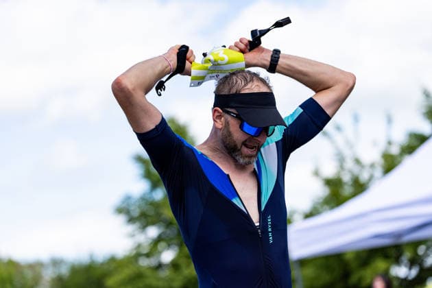 07 06 2026, GER, Crosstriathlon, Maenner Frauen, Saison 26, 38 Teag Werratal Crosstriathlon org Triathlonverein Werratal e V Marco Schötz SVW Eisenach Triathlon 500m swim in open water, 11.9km MTB course and 4.0km run course took the participants in the categories Jedermann Cross Einzel Staffel as well as the Sprint Cross Einzel incl Thüringer Meisterschaft in angriff 98597 Breitungen Strandbad Kiessee Thueringen Germany