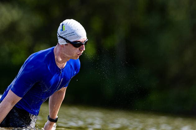 07 06 2026, GER, Crosstriathlon, Maenner Frauen, Saison 26, 38 Teag Werratal Crosstriathlon org Triathlonverein Werratal e V 500m swim in open water, 11,9km MTB course and 4,0km run course took the participants in the categories Jedermann Cross Einzel Staffel as well as the Sprint Cross Einzel incl Thüringer Meisterschaft in angriff 98597 Breitungen Strandbad Kiessee Thueringen Germany