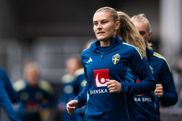 260608 Amanda NildÃ n of the Swedish women s national football team at a training session on June 8, 2026 in Gothenburg Photo Mathias Bergeld BILDBYRAN code MB MB1380 fotboll football soccer fotball vm kval kval fifa womens world cup qualifier qualifier träning practice training sverige sweden dam bbeng women kvinner  Copyright: MATHIASxBERGELD BB260608MB011