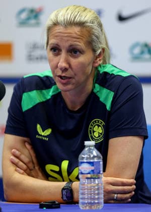 Republic of Ireland WNT press conference, PK, Pressekonferenz Stade des Alpes, Grenoble, France 8 6 2026 Head coach Carla Ward Carla Ward 8 6 2026  Copyright: x INPHO BenxBradyx BB3_6929