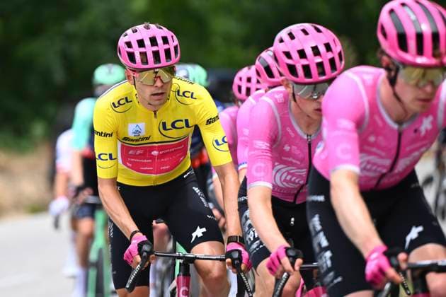 Tour Auvergne - Rhone-Alpes 2026 Stage 2 LE PUY-EN-VELAY, FRANCE - JUNE 08 : Baudin Alex (FRA) of EF Education - Easypost during stage 2 of the 78th edition of Tour Auvergne - Rhone-Alpes an UCI World Tour 2.UWT cycling road race stage for Men Elite of 234.3 km with start in Saint-Martin-Le-Vinoux and finish in Le Puy-en-Velay on June 8, 2026 in Le Puy-en-Velay, France, 08 06 2026 ( Motordriver Guy De Vuyst - Le Puy-en-Velay France  Copyright: xVincentxKalutx