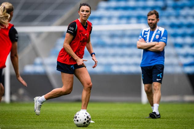 260608 Ingrid Engen of the Norwegian women™s national football team during a training session on June 8, 2026 in Oslo Photo Marius Simensen BILDBYRAN Cop 238 bbeng dam fifa women s world cup qualifier football fotball fotball norge norway practice soccer training trening träning  Copyright: MARIUSxSIMENSEN BB260608BB068