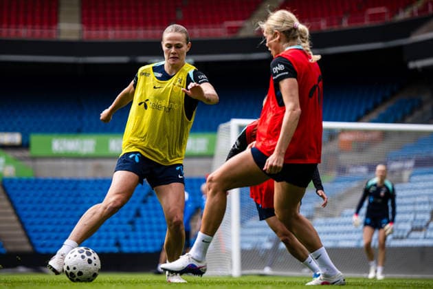 260608 Marthine ostenstad of the Norwegian women™s national football team during a training session on June 8, 2026 in Oslo Photo Marius Simensen BILDBYRAN Cop 238 bbeng dam fifa women s world cup qualifier football fotball fotball norge norway practice soccer training trening träning  Copyright: MARIUSxSIMENSEN BB260608BB070