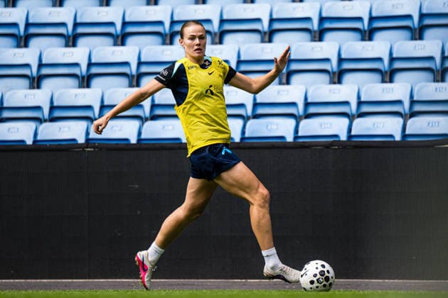 260608 Marthine ostenstad of the Norwegian women™s national football team during a training session on June 8, 2026 in Oslo Photo Marius Simensen BILDBYRAN Cop 238 bbeng dam fifa women s world cup qualifier football fotball fotball norge norway practice soccer training trening träning  Copyright: MARIUSxSIMENSEN BB260608BB075