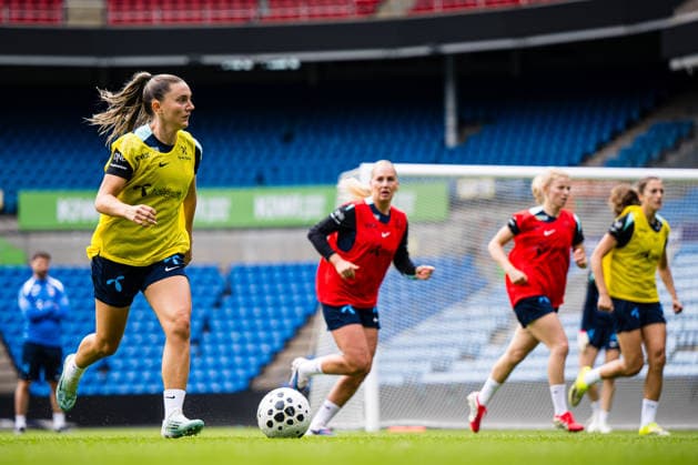 260608 Vilde Boe Risa of the Norwegian women™s national football team during a training session on June 8, 2026 in Oslo Photo Marius Simensen BILDBYRAN Cop 238 bbeng dam fifa women s world cup qualifier football fotball fotball norge norway practice soccer training trening träning  Copyright: MARIUSxSIMENSEN BB260608BB077