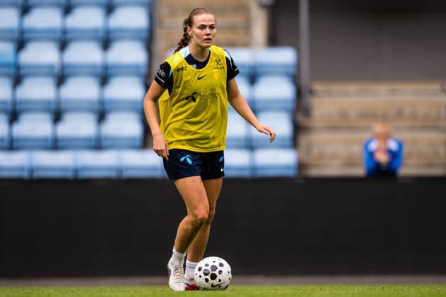 260608 Marthine ostenstad of the Norwegian women™s national football team during a training session on June 8, 2026 in Oslo Photo Marius Simensen BILDBYRAN Cop 238 bbeng dam fifa women s world cup qualifier football fotball fotball norge norway practice soccer training trening träning  Copyright: MARIUSxSIMENSEN BB260608BB080