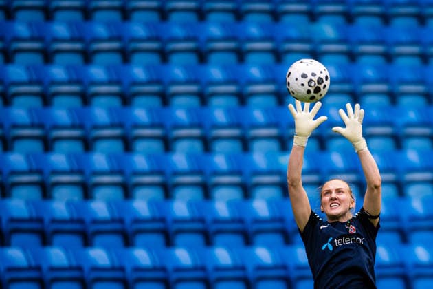 260608 Goalkeeper Sunniva Skoglund of the Norwegian women™s national football team during a training session on June 8, 2026 in Oslo Photo Marius Simensen BILDBYRAN Cop 238 bbeng dam fifa women s world cup qualifier football fotball fotboll norge norway practice soccer training trening träning  Copyright: MARIUSxSIMENSEN BB260608BB081