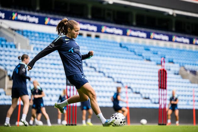 260608 Guro Reiten of the Norwegian women™s national football team during a training session on June 8, 2026 in Oslo Photo Marius Simensen BILDBYRAN Cop 238 bbeng dam fifa women s world cup qualifier football fotball fotball norge norway practice soccer training trening träning  Copyright: MARIUSxSIMENSEN BB260608BB084