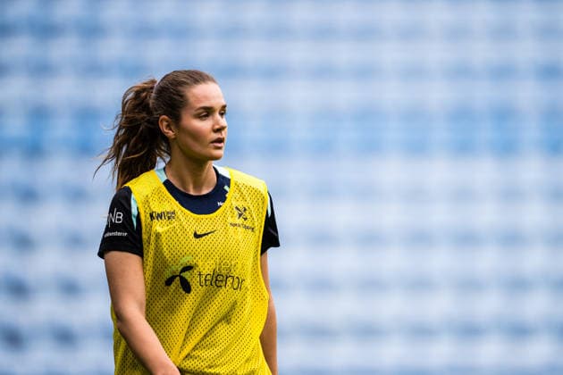 260608 Andrea Norheim of the Norwegian women™s national football team during a training session on June 8, 2026 in Oslo Photo Marius Simensen BILDBYRAN Cop 238 bbeng dam fifa women s world cup qualifier football fotball fotball norge norway practice soccer training trening träning  Copyright: MARIUSxSIMENSEN BB260608BB092