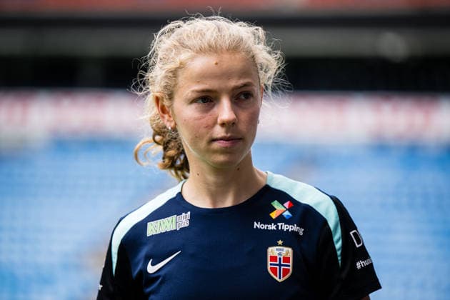 260608 Justine Kielland of the Norwegian women™s national football team during a training session on June 8, 2026 in Oslo Photo Marius Simensen BILDBYRAN Cop 238 bbeng dam fifa women s world cup qualifier football fotball fotball norge norway practice soccer training trening träning  Copyright: MARIUSxSIMENSEN BB260608BB104