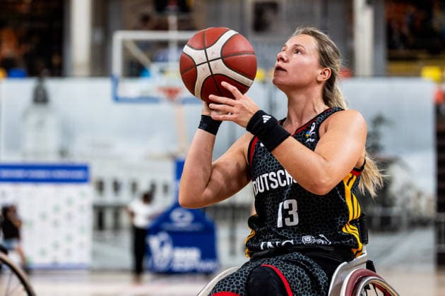 GUADALAJARA, SPAIN - JUNE 08: Svenja Mayer (Germany, 13) shoots the ball during the 2026 IWBF Women™s Repechage match between Angola vs. Germany at Palacio Multiusos de Guadalajara on June 08, 2026 in Guadalajara, Spain. Spain Copyright: xSteffiexWunderlx