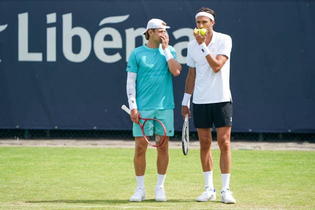 2026-06-08 - Libema Open 2026 ROSMALEN, NETHERLANDS - JUNE 8: Zizou Bergs of Belgium, Arthur Rinderknech of France during the Libema Open 2026 at the Autotron on June 8, 2026 in Rosmalen, Netherlands Rosmalen Autotron Netherlands Content not available for redistribution in The Netherlands directly or indirectly through any third parties. Copyright: xAndrexWeeningx