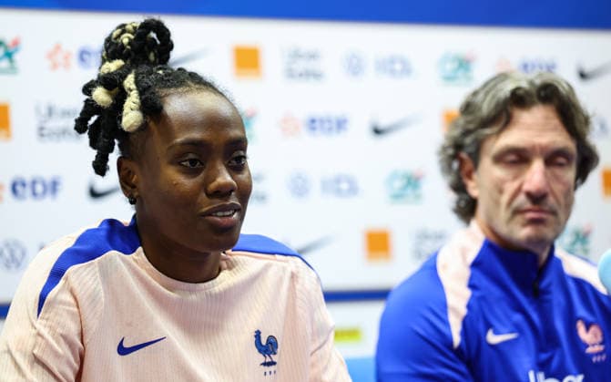 France Women™s press conference, PK, Pressekonferenz Stade des Alpes, Grenoble, France 8 6 2026 Melvine Malard Melvine Malard 8 6 2026  Copyright: x INPHO BenxBradyx BB3_8182