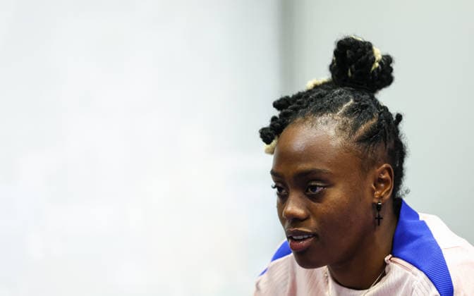 France Women™s press conference, PK, Pressekonferenz Stade des Alpes, Grenoble, France 8 6 2026 Melvine Malard Melvine Malard 8 6 2026  Copyright: x INPHO BenxBradyx BB3_8222