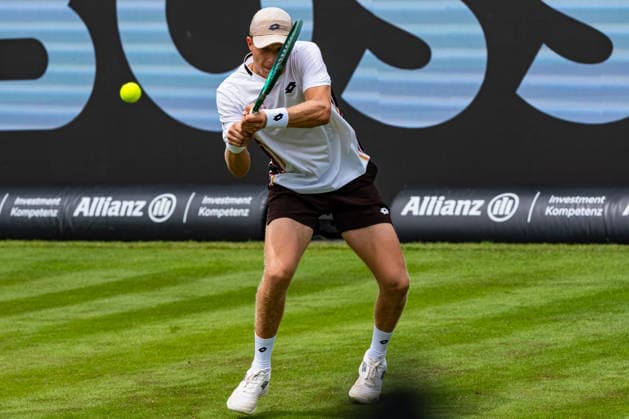 Stuttgart, GERMANY - June 08: Martin Landaluce (ESP) during the Singles Match between Pierre-Hugues Herbert (FRA) vs. Martin Landaluce (ESP) at BOSS OPEN 2026, Tennisanlage Weissenhof on June 08, 2026 in Stuttgart, Germany. Baden-Württemberg Germany Copyright: xTimoxSteinx