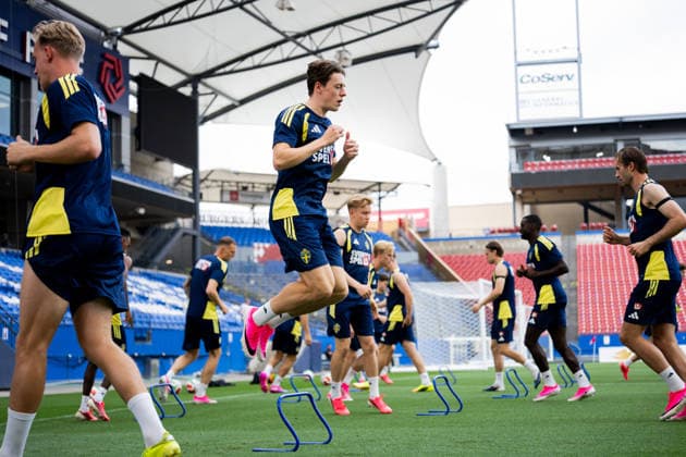 260608 Elliot Stroud of the Swedish national football team at a training session during day 3 of the FIFA World Cup 2026 on June 8, 2026 in Dallas Photo Petter Arvidson BILDBYRAN kod PA PA1223 fotboll football soccer fotball vm fotbolls vm fotball vm fotbolls vm 2026 fifa world cup 2026 träning practice training sverige sweden sverige a day 3 bbeng  Copyright: PETTERxARVIDSON BB260608PA008