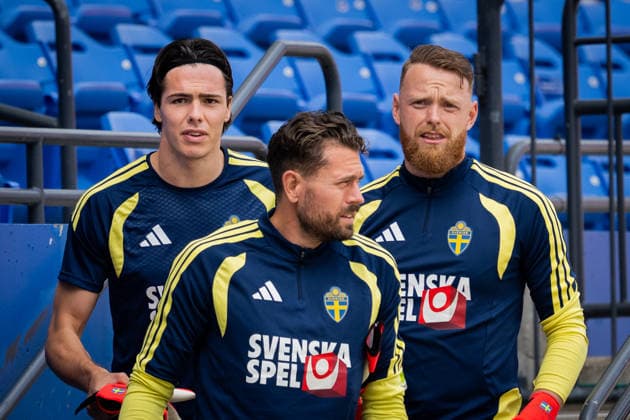 260608 Goalkeeper Jacob Widell Zetterström, goalkeeper Kristoffer Nordfeldt and goalkeeper Viktor Johansson of the Swedish national football team at a training session during day 3 of the FIFA World Cup 2026 on June 8, 2026 in Dallas Photo Petter Arvidson BILDBYRAN kod PA PA1223 fotboll football soccer fotball vm fotbolls vm fotball vm fotbolls vm 2026 fifa world cup 2026 träning practice training sverige sweden sverige a day 3 bbeng  Copyright: PETTERxARVIDSON BB260608PA023