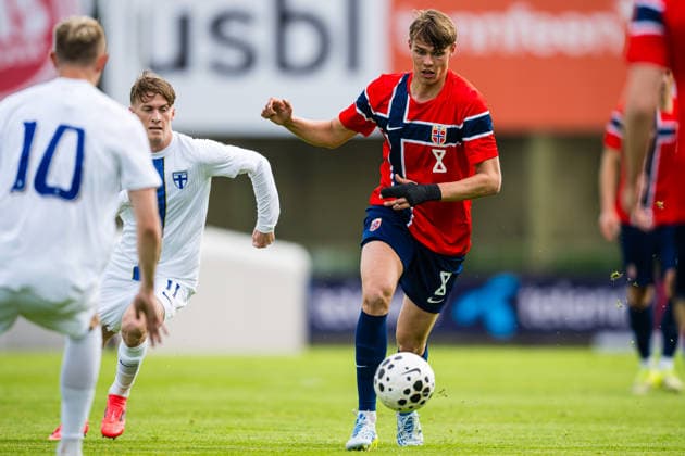 260608 Jens Hjerto Dahl of Norway during the under 21 international friendly football match between Norway and Finland on June 8, 2026 in Moss Photo Marius Simensen BILDBYRAN COP 238 bbeng finland football fotball fotboll international friendly norway privatlandskamp soccer träningslandskamp u21 under 21  Copyright: MARIUSxSIMENSEN BB260608BB143